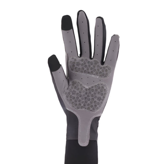 LONG FINGER GLOVES - BLACK